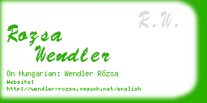 rozsa wendler business card
