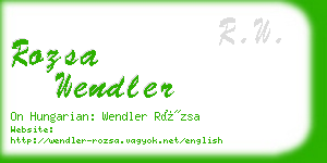 rozsa wendler business card